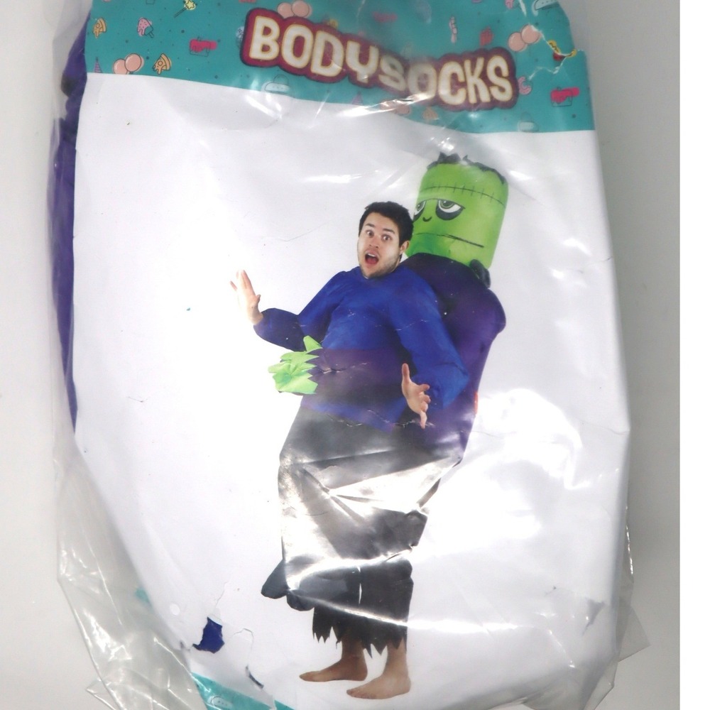 Purple Inflatable Costume Adult Bodysocks Mens Frankenstein Pick Me Up Fun